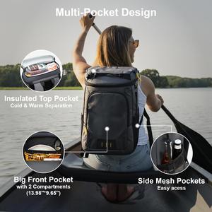 Polyester Insulated Leak Proof Thermal <b>Backpack</b> <b>Cooler</b> Portable Lightweight 15L Beach Travel Camping Lunch Bag <b>for</b> Men Women - Product Image 4