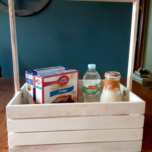 <b>Rectangular</b> Wooden Eco-Friendly Modern <b>Storage</b> <b>Basket</b> Handles Heavy Duty Organizer for Pantry Countertop Cabinet Shelf <b>Storage</b> - Product Image 1