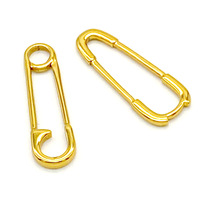 Breloque épingle de sûreté plaquée or, minimaliste, pour la création de bijoux, base en acier inoxydable, style punk rock, pour bracelet et collier DIY