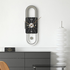 Modern High-End Luxury <b>Wall</b> <b>Clock</b> Irregular Shape 27.3Cm X 85.5Cm Quartz Movement Battery Powered Home <b>Decor</b> - Product Image 3