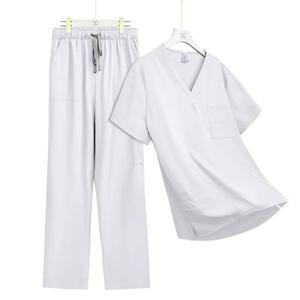 ชุดยูนิฟอร์มพยาบาลผ่าตัดแบบสั้นแขนสั้นพิมพ์ลาย OEM สีสันใหม่สำหรับโรงพยาบาล  แบบสวมใส่สบาย ระบายอากาศได้ดี  สำหรับทั้งชายและหญิง - Product Image 6