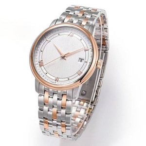 Montre mécanique pour homme, luxueuse, noble, élégante et classique, avec cadran saphir, simple, à trois aiguilles, entièrement en acier inoxydable. - Product Image 2