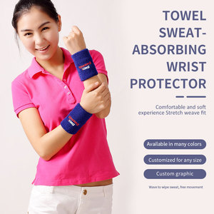 Tùy chỉnh bông ban nhạc cổ tay Terry vải thể thao tennis dây đeo cổ tay logo thêu sweatband dây đeo cổ tay - Product Image 3