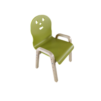 Chaise pour enfants en bois de bouleau courbé avec accoudoirs en forme de visage souriant, design moderne pour chambre et salon – Offre spéciale
