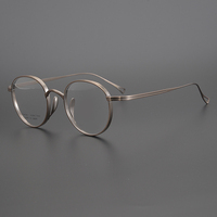 Monture de lunettes en titane pur à bord épais, fabriquée à la main, stock d'usine de Shenzhen, Chine