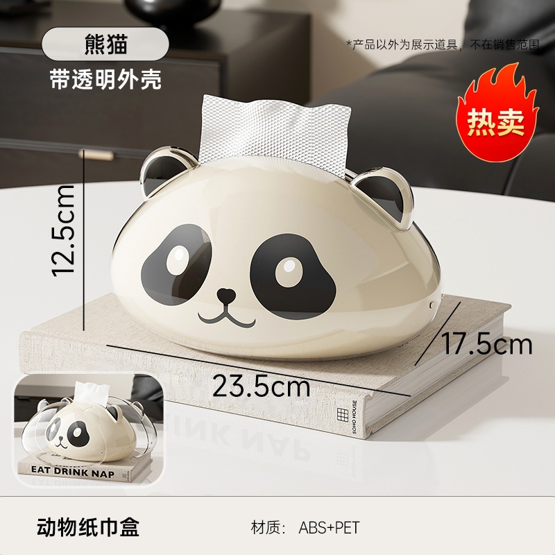 Boîte à mouchoirs sur le thème du panda avec étui