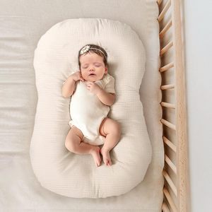 Couvertures de chaise longue pour nouveau-né Couvre-oreiller en mousseline 0-12 mois Siestes confortables à la maison pour les tout-petits Literie pour enfants - Product Image 5