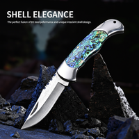 Couteau pliant de survie VG10 en acier Damas avec manche en abalone, forgé pour l'extérieur, 60 HRC, portable, collection, couteau à fruits, DIY, OEM