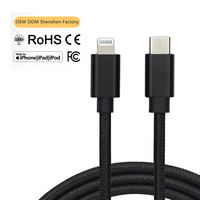 Cable de Carga Rápida USB-L de 1 m con Certificación MFi y Revestimiento de Nailon para iPhone 15/14/13/12/11 Pro Max y Computadora