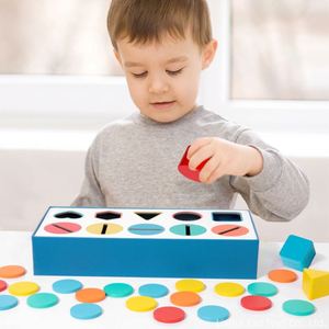 Montessori Toys Wooden Color Shape Sorting Game Geometric Matching Blocks Durable Shape-Sorting <b>Puzzle</b> Box - Product Image 4