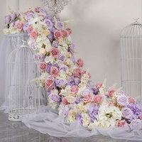 Arreglo Floral Artificial de Rosas Blancas en Tira Larga, Hecho a Mano, para Decoración de Bodas, Hoteles, Centros de Mesa, Venta Internacional