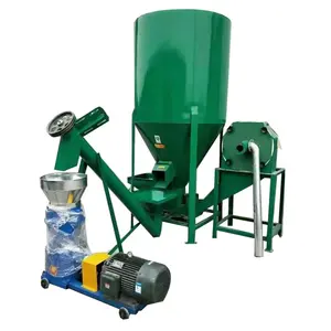 Poultry feed mill mixer grinder/fooder processing equipment animal feeds crusher mixing machine