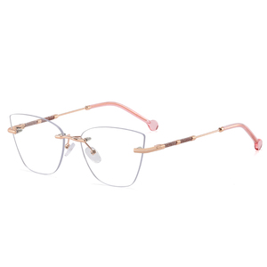 Prezzo di fabbrica MS 81505 2025 nuova <span class=keywords><strong>ottica</strong></span> di design alla moda occhiali senza montatura con struttura in metallo blu colorato - Product Image 2