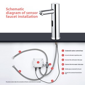 Grifo <span class=keywords><strong>de</strong></span> <span class=keywords><strong>lavabo</strong></span> inteligente infrarrojo automático con sensor, <span class=keywords><strong>de</strong></span> un solo orificio, montado en encimera, con válvula cerámica, para uso transfronterizo - Product Image 4