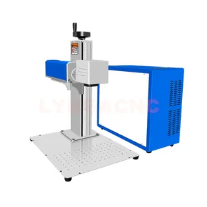 LY Auto Focus Max Raycus 50w 30w 20w Fiber Laser Marking Machine Stainless Steel Engraver Metal Business with Rotary Axis