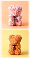 Boîte d'ours en rose réaliste DIY Teddy Fleur éternelle Poupée créative Cadeau de la Saint-Valentin Fête des mères Anniversaire Petite amie Femme