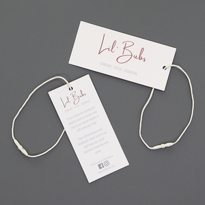 Etichetta per lo Shopping in Stock con Logo etichetta per imballaggio altalena in carta riciclata personalizzata stampa a caldo carta bianca in lamina nera etichetta per appendere di lusso - Product Image 2
