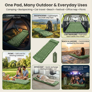 Colchón de aire para exteriores, ligero, plegable, individual, a prueba de humedad, con bomba integrada, cama inflable ultraligera para uso familiar - Product Image 3