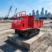 Mini-transporteur sur chenilles en caoutchouc certifié CE, 1,5 tonne, diesel, hydraulique, auto-déchargeur