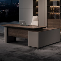 Bureau de direction moderne en bois de niveau E0 et chaise assortie – Design modulaire haut de gamme pour bureau individuel