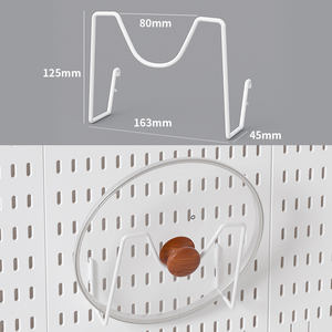 Organisateur mural <span class=keywords><strong>en</strong></span> panneaux perforés <span class=keywords><strong>pas</strong></span> <span class=keywords><strong>cher</strong></span>, panneau perforé blanc, combinaison de 4 panneaux perforés et 14 accessoires, montage modulaire pour organisateur mural - Product Image 3