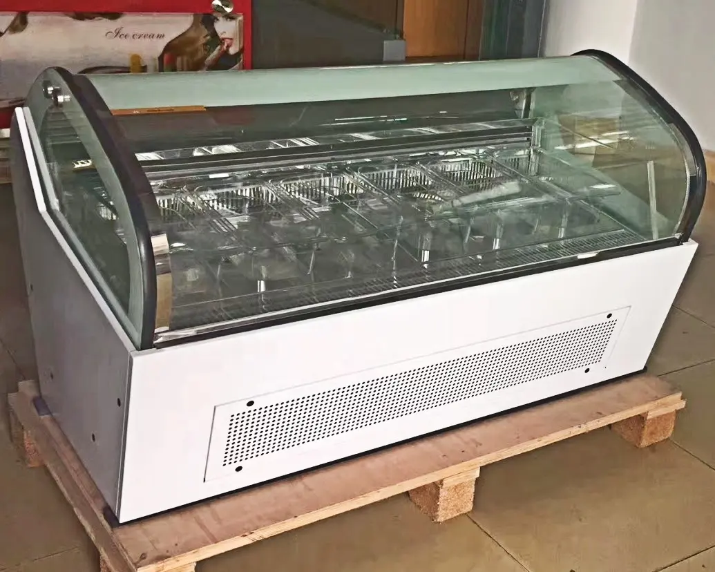 110L Mini Ice Cream Display Gefrier schrank 5 Pfannen Arbeits platte Kühlschrank für Gelato