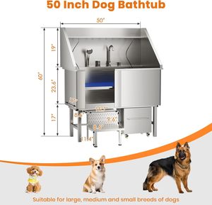 लक्जरी पर्यावरण के अनुकूल स्टेनलेस स्टील कुत्ते जल निकासी प्रणाली गैर-पर्ची रैंप बाएं/दाएं दरवाजे और भंडारण - Product Image 2