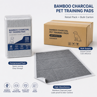 Tapis de propreté jetables pour chiens et chats, en charbon de bambou, écologiques, doux, imperméables IP67, super absorbants et anti-odeurs, pour l'apprentissage de la propreté