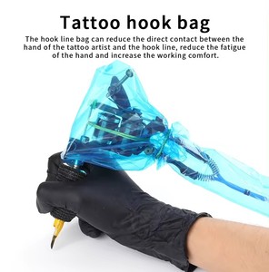 Wholesale 125pcs Tattoo Cover Bags Clip Cord <b>Hook</b> Line Disposable <b>Plastic</b> Sleeve Machine Maintenance Studio Cover Bag - Product Image 2