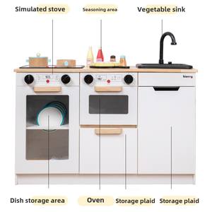 EDULAND Frigorifero in Legno a Doppia Porta, Set Gioco di Ruolo per <span class=keywords><strong>Cucina</strong></span>, Giocattolo Educativo <span class=keywords><strong>Montessori</strong></span> per <span class=keywords><strong>Cucina</strong></span> e Alimenti - Product Image 2