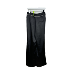 Pantaloni larghi semplici avanzati Ledis pantaloni una volta in raso donna pantaloni di raso nero - Product Image 3