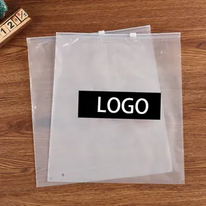 Tas kemasan plastik ziplock tahan air zip lock ritsleting tas plastik grosir kemasan pakaian tas plastik dengan logo kustom