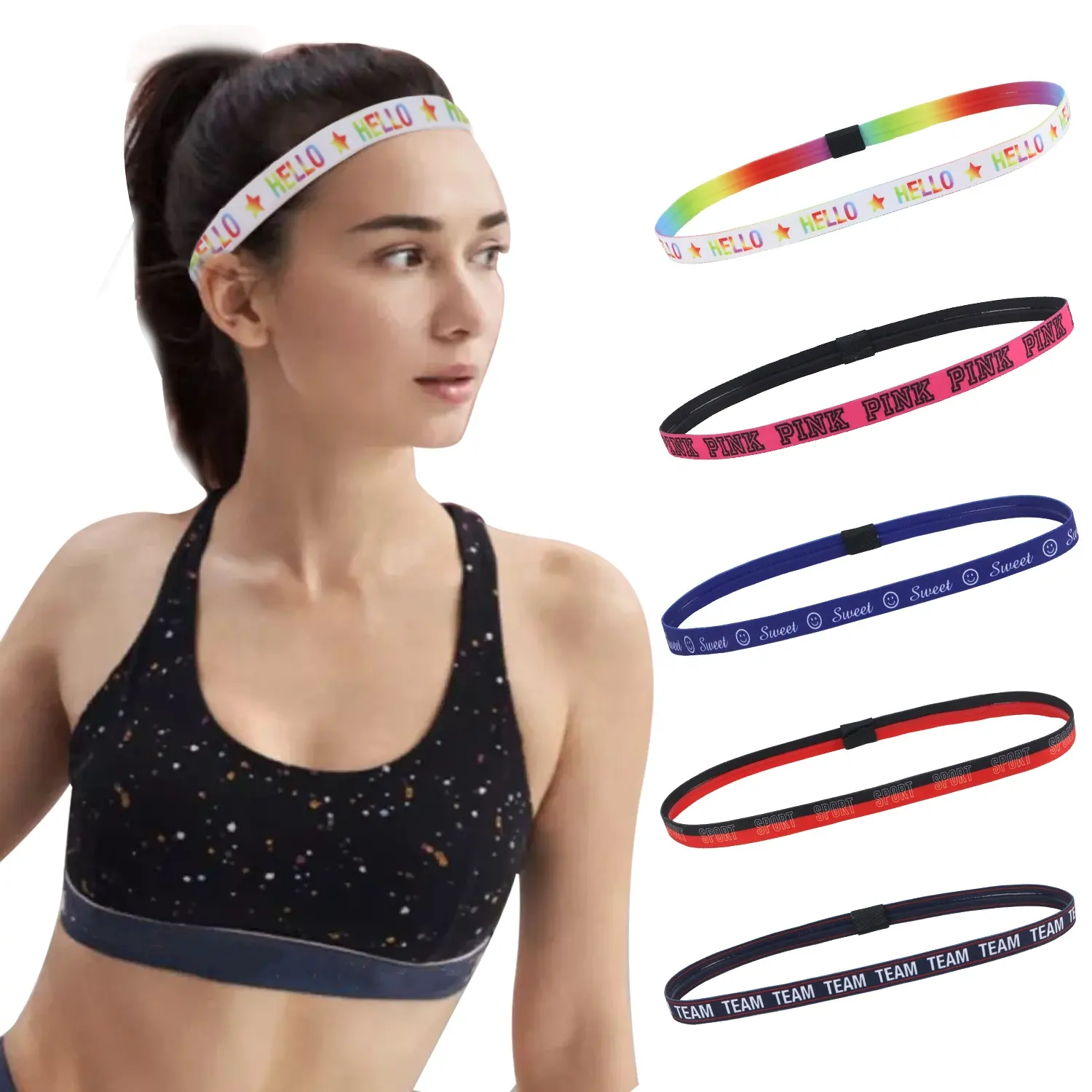 Midi Stirnband Sport New Design Printed Plain Yoga Gym Head Hair Bands Elastic Athletic Sport Headband Custom For Women Men