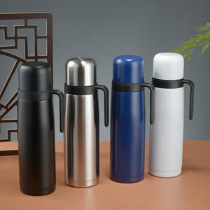 BORGEカスタマイズ900ml二重壁ステンレス製弾丸形状断熱Yerba Mateティーウォーターボトルフラスコカップ付きハンドル付き - Product Image 3