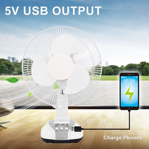 Quạt Điện AC DC Mạnh Mẽ Quạt Để Bàn Quạt Cắm Trại Bằng Nhựa 12 14 16 Inch 10 Pin Có Thể Sạc Lại Được - Product Image 3