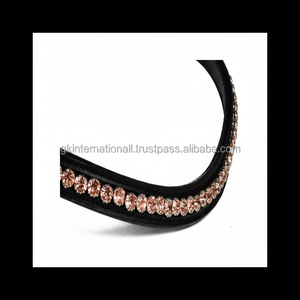 ส่วนบุคคล 1 แถวคริสตัลสีทองส่องแสงเพชรฝังตกแต่งทําด้วยมือช่องเปล่าหนังม้าคิ้ววงเต็ม cob - Product Image 1