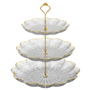 Großhandel Umweltfreundlicher 2-Schichtiger Luxus-Teller mit Goldrand aus PET-Klarsichtplastik für Zuhause, Restaurant, Hochzeit, Party, Dessert, Obst und Snacks - Product Image 6
