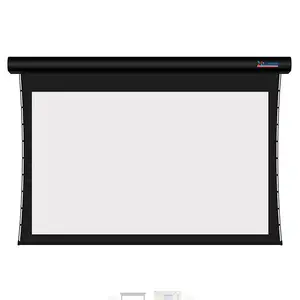 XJK-EP100" Retractable Electric Motorized Automatic soft white pvc tab tension hang up Projector Screen