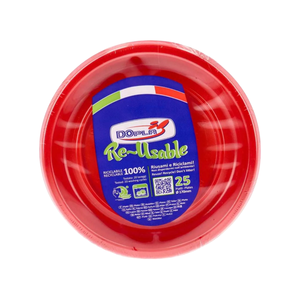 ENSEMBLE DE 25 ASSIETTES À FRUITS EN PLASTIQUE, DIAM. 17CM, ROUGE - Product Image 1