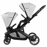 Poussette double multifonctionnelle Brightbebe pliable en alliage d'aluminium certifiée EN1888 pour nourrissons, tout-petits et nouveau-nés