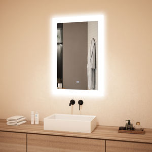 Espejo LED montado en la pared para baño, espejo regulable con botón táctil y función antivaho, espejo de maquillaje - Product Image 2