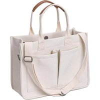 Sac fourre-tout en toile personnalisé pour femme avec poches, sac à bandoulière pour ordinateur portable, sac à main quotidien, sac à bandoulière polyvalent