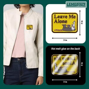 Écusson brodé thermocollant « Leave Me Alone Possum » de 3 pouces pour chapeaux, vêtements, sacs à dos, jeans, couture DIY - Product Image 5