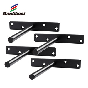Haidibosi Concealed <b>Shelf</b> Support 12mm T-Shaped <b>Black</b> Wall Mounted <b>Bracket</b> For <b>Shelves</b> - Product Image 1