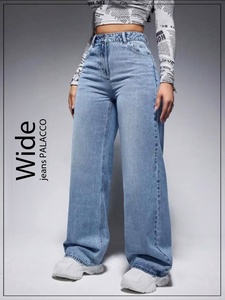 Jeans pour femmes haut de gamme taille moyenne <span class=keywords><strong>bleu</strong></span> <span class=keywords><strong>marine</strong></span> à jambes larges avec confort extensible pour les déplacements au bureau et les affaires décontractées - Product Image 5