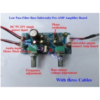 Filter Low Pass Bass Subwoofer Preamp Amplifier Board Single Power DC 9-32V Preamplifier Dengan Pengaturan Volume Bass