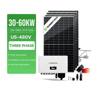 Complete Solar Power System 40KW 50KW 60KW On Grid Solar System For Commercial Industrial Use