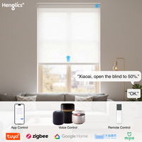 Stores enrouleurs électriques occultants complets motorisés Henglics intégrés, intelligents, compatibles avec la maison intelligente, WiFi, Alexa, Google, Tuya, Zigbee, en polyester
