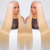 Perruque Lace Frontale 13x4 en Cheveux Humains Naturels Brésiliens Vierges, Couleur Blonde 613, Vente en Gros, Fournisseur Pas Cher pour Femmes Noires