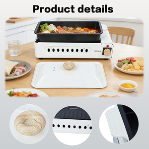 Grill <span class=keywords><strong>électrique</strong></span> et machine à fondue trois-en-un multi-puissance 1500W avec commande intégrée par bouton pour usage domestique - Product Image 5